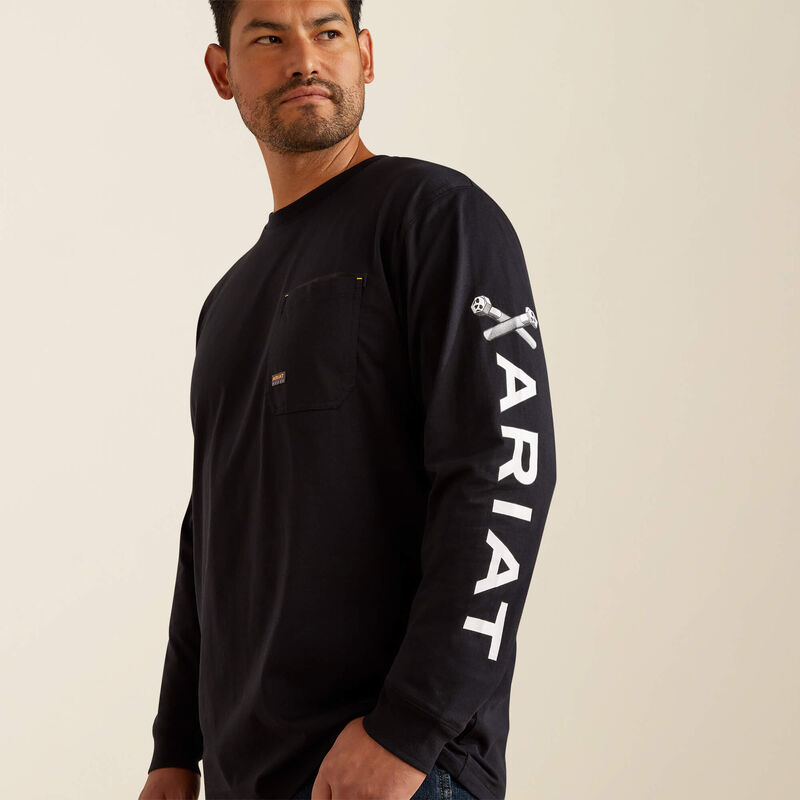 Ariat Men's Rebar Workman Long-Sleeve Bolt Skull T-Shirt