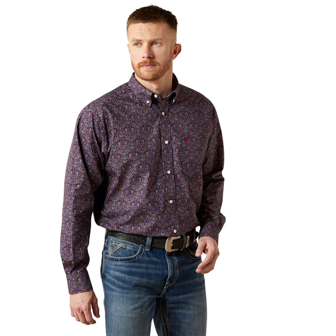 Ariat Men's Wrinkle Free Brendan Floral Print Long Sleeve Button-Down Ariat Men's Wrinkle Free Brendan Floral Print Long Sleeve Button-Down
