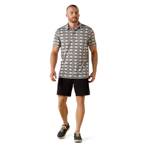 Ariat Men's All Over Print Fitted Short-Sleeve Polo