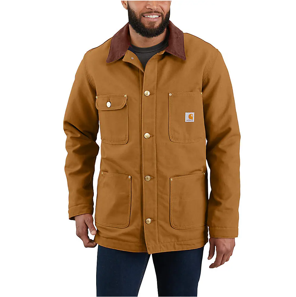 Carhartt Loose Fit Firm Duck Blanket-Lined Chore Coat