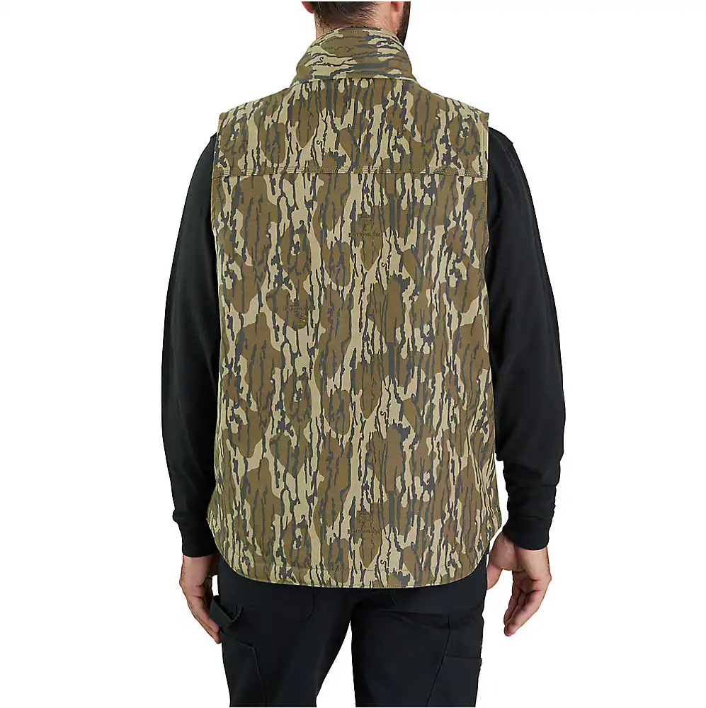 Carhartt Men's Rugged Flex Duck Loose Fit Sherpa-Lined Camo Mock Neck Vest