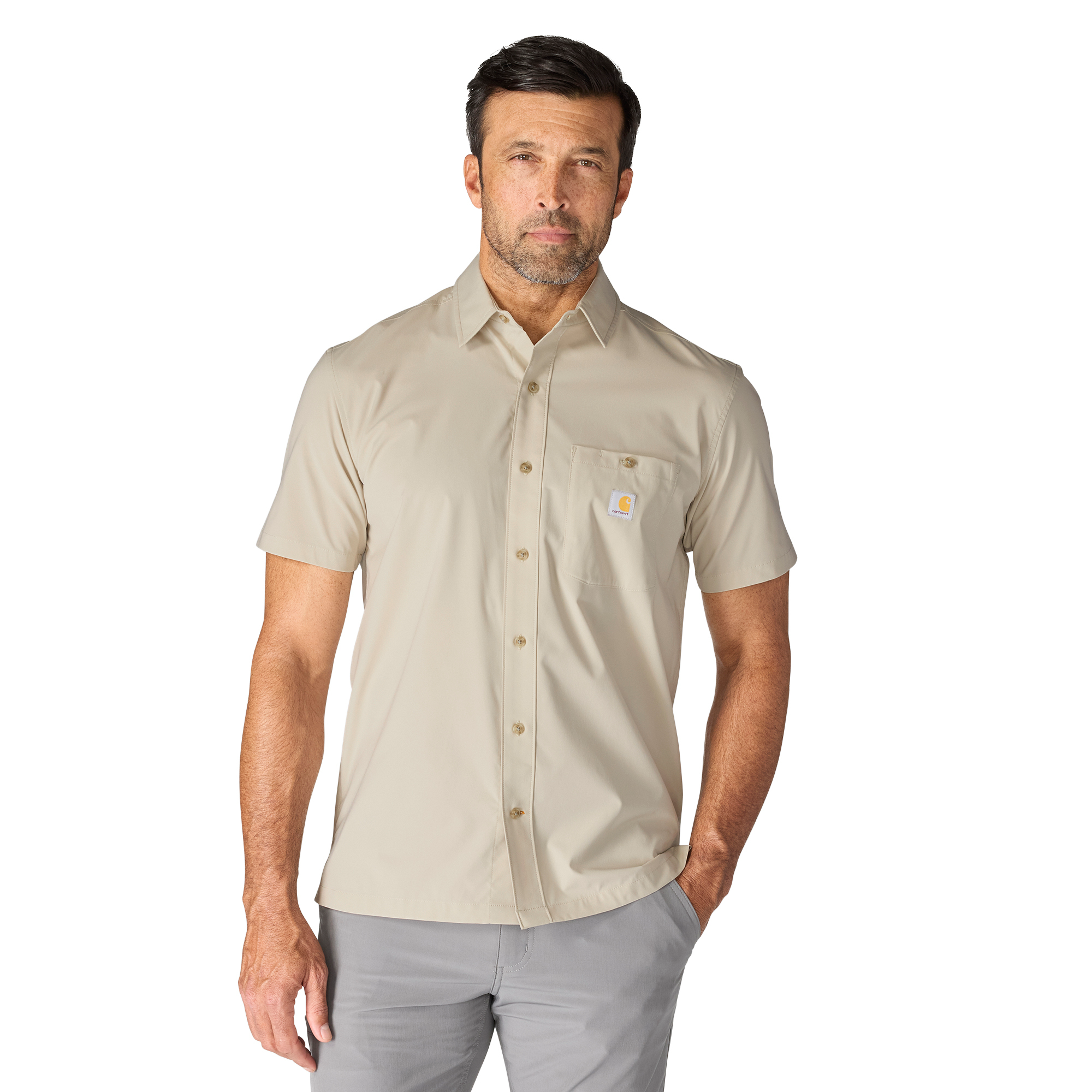 Carhartt Men's Force Sun Defender Woven Relaxed Fit Short-Sleeve Shirt