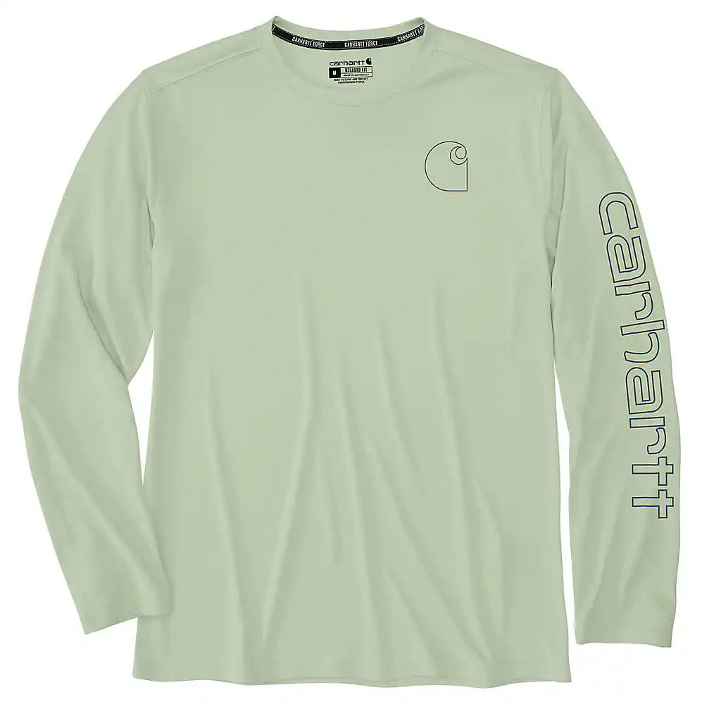 Carhartt Men's Force Sun Defender Lightweight Long-Sleeve Logo Graphic T-Shirt - SALE