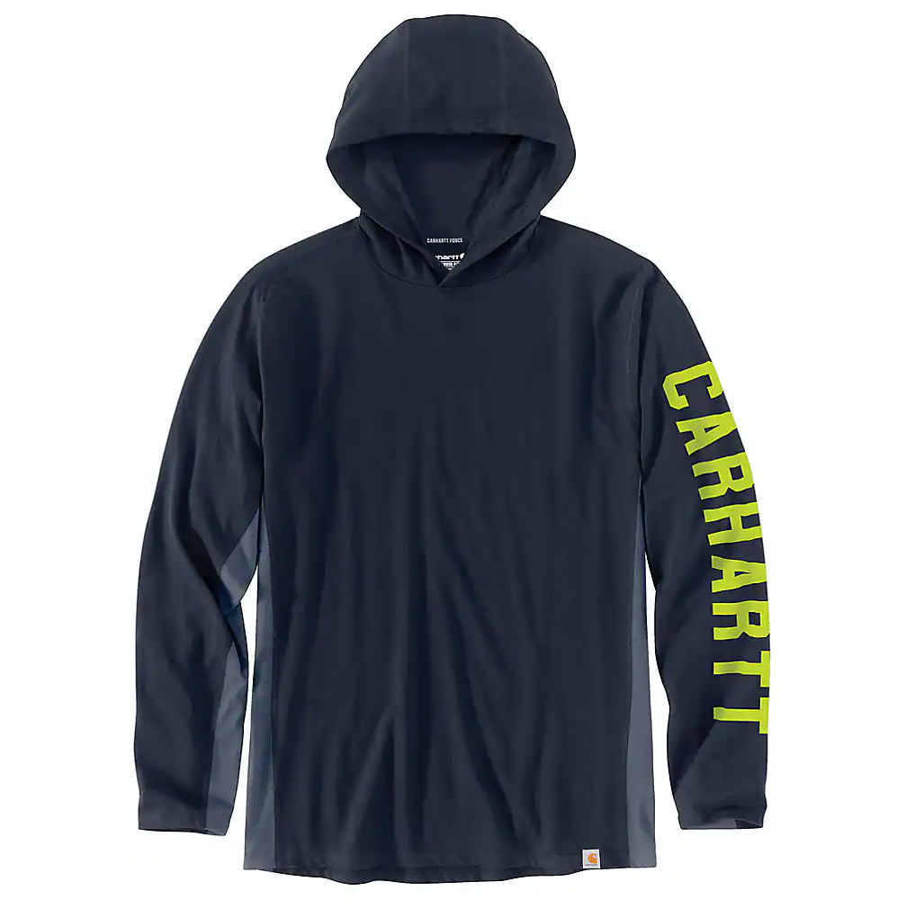 Carhartt Men's Force Relaxed Fit Long-Sleeve Logo Graphic Hooded T-Shirt