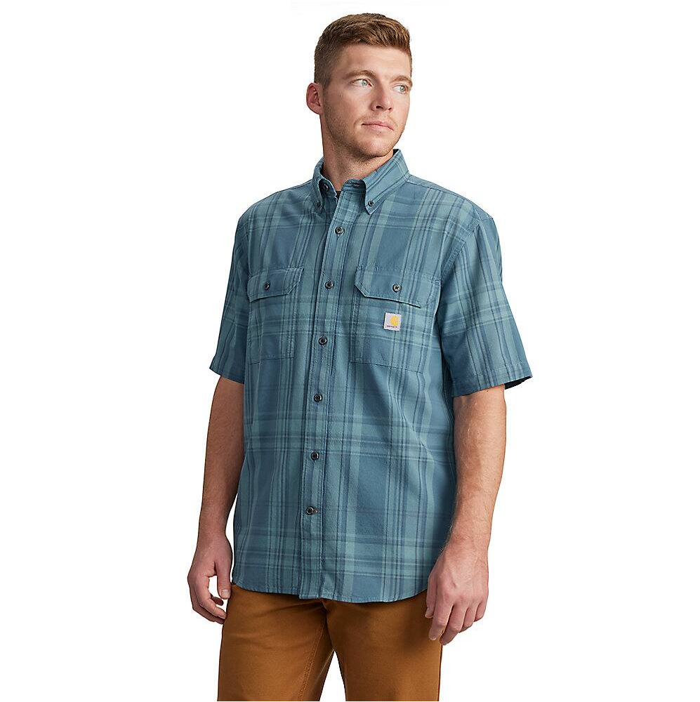 Carhartt Men's Loose Fit Midweight Short-Sleeve Plaid Shirt