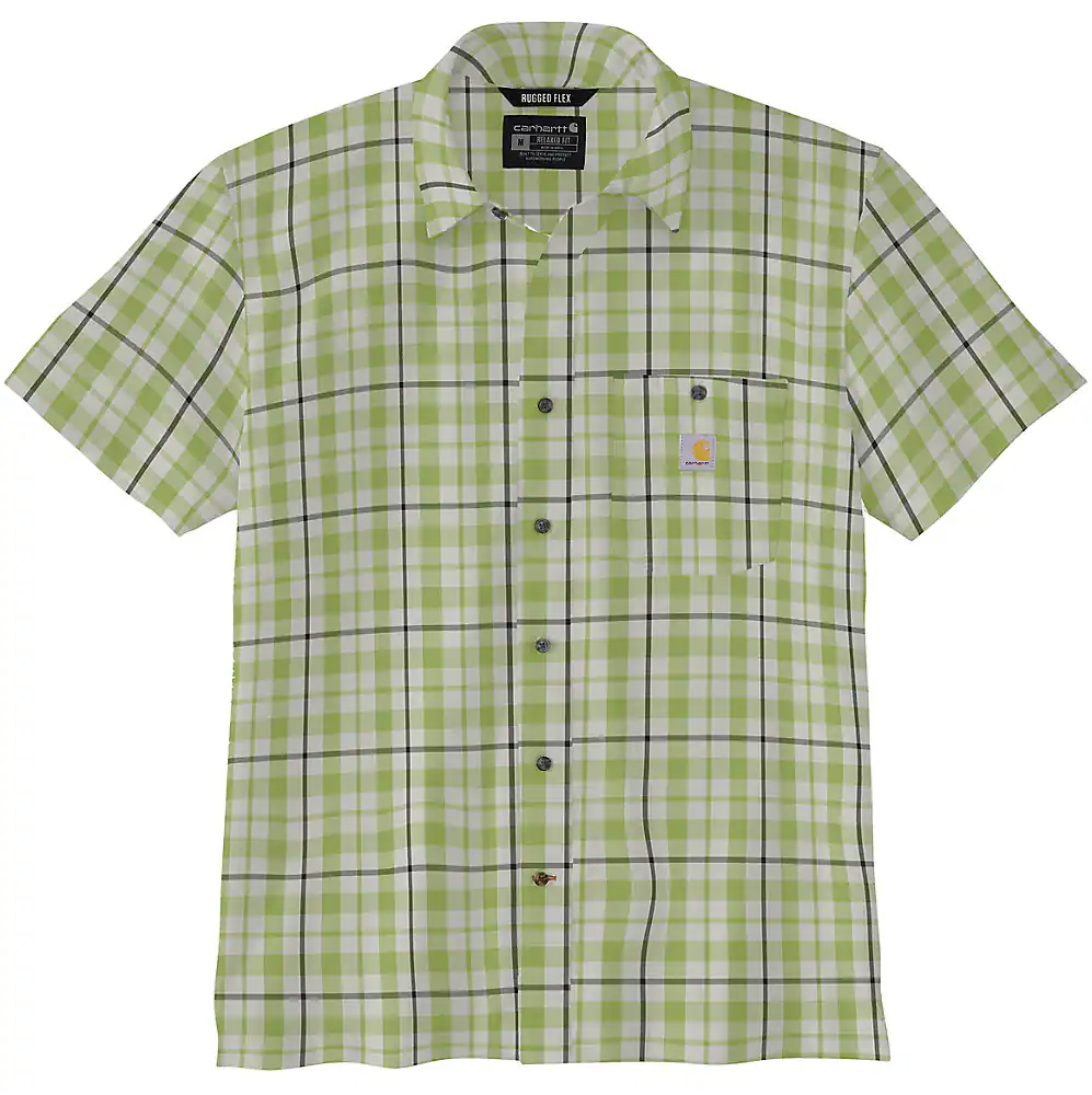 Carhartt Men's Force Sun Defender Relaxed Fit Lightweight Short-Sleeve Plaid Shirt