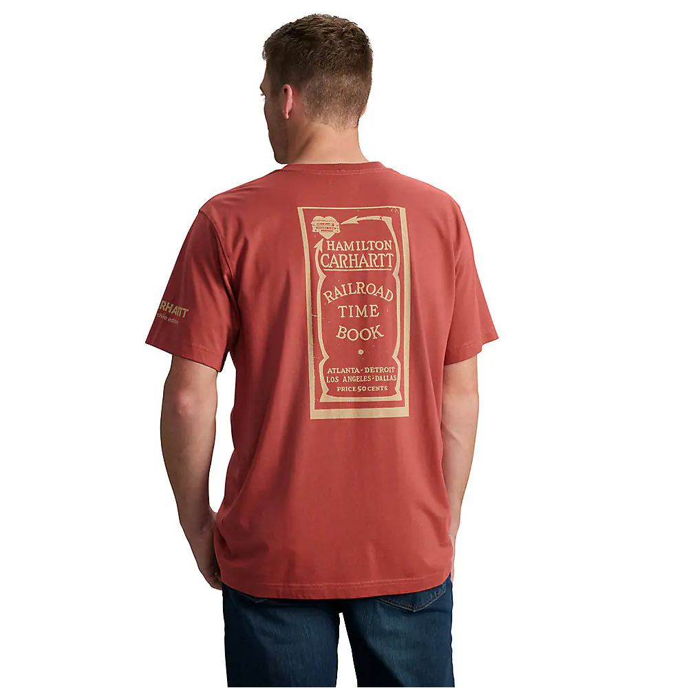 Carhartt Men's Relaxed Fit Lightweight Pocket Railroad Graphic T-Shirt