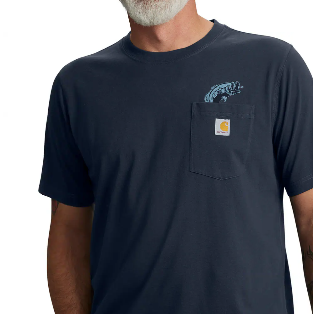 Carhartt Men's Relaxed Fit Lightweight Short-Sleeve Pocket Fish Graphic T-Shirt