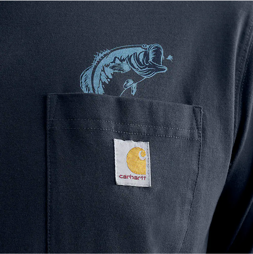 Carhartt Men's Relaxed Fit Lightweight Short-Sleeve Pocket Fish Graphic T-Shirt