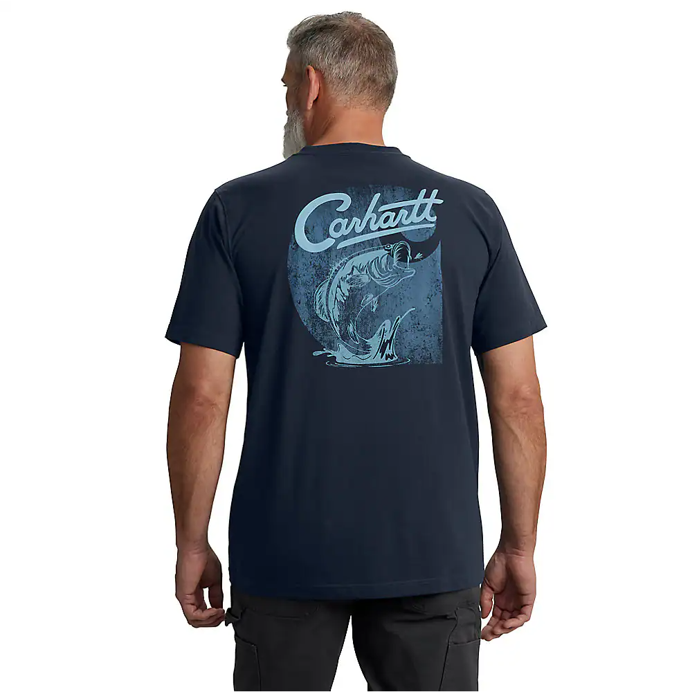 Carhartt Men's Relaxed Fit Lightweight Short-Sleeve Pocket Fish Graphic T-Shirt
