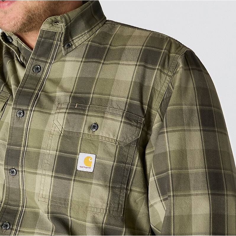 Carhartt Men's Loose Fit Midweight Chambray Long-Sleeve Plaid Shirt