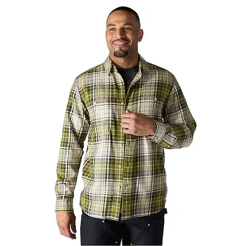Carhartt Men's Rugged Flex Relaxed Fit Lightweight Long-Sleeve Plaid Shirt