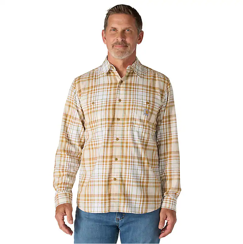 Carhartt Men's Rugged Flex Relaxed Fit Lightweight Long-Sleeve Plaid Shirt