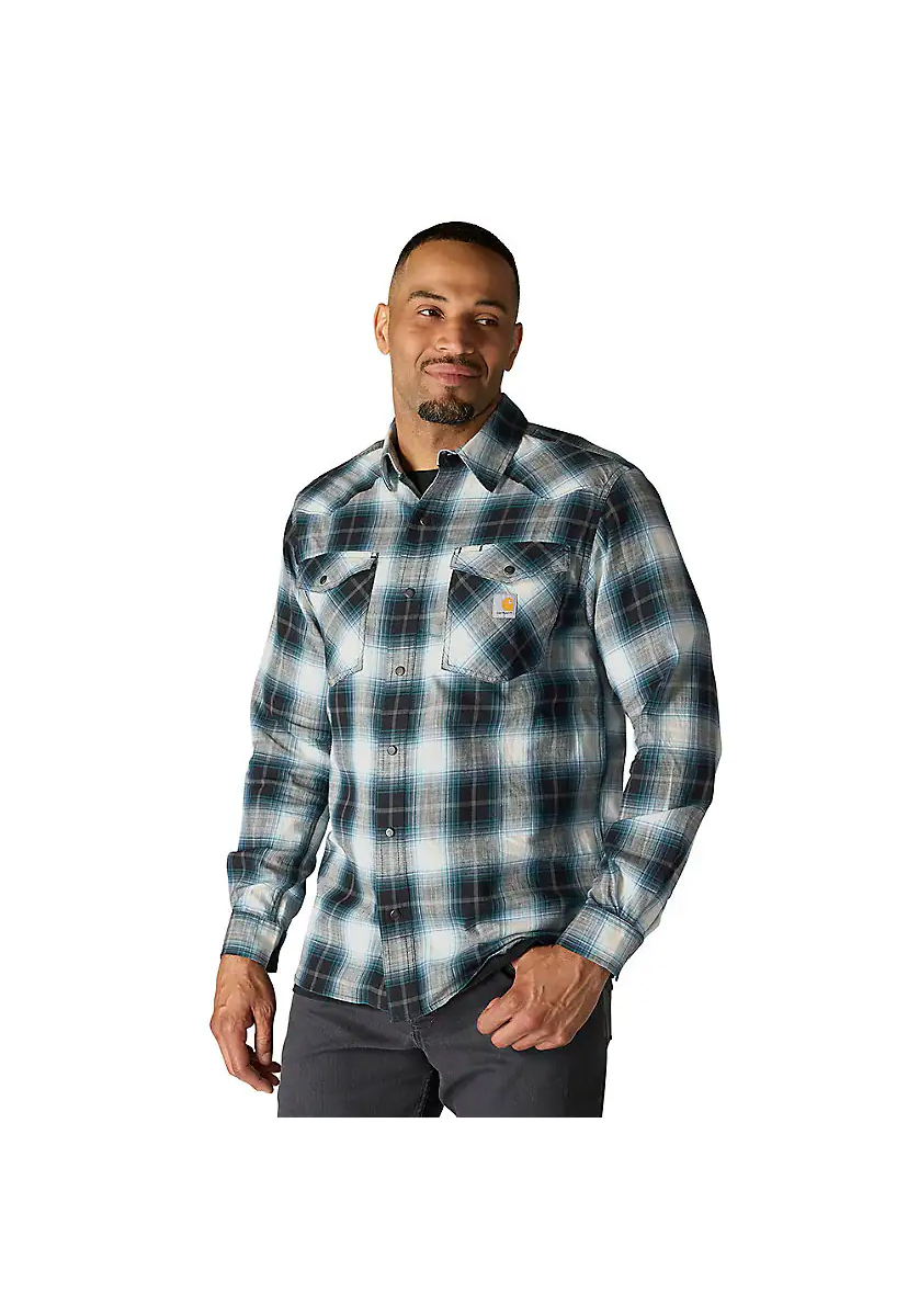 Carhartt Men's Rugged Flex Relaxed Fit Lightweight Long-Sleeve Plaid Shirt