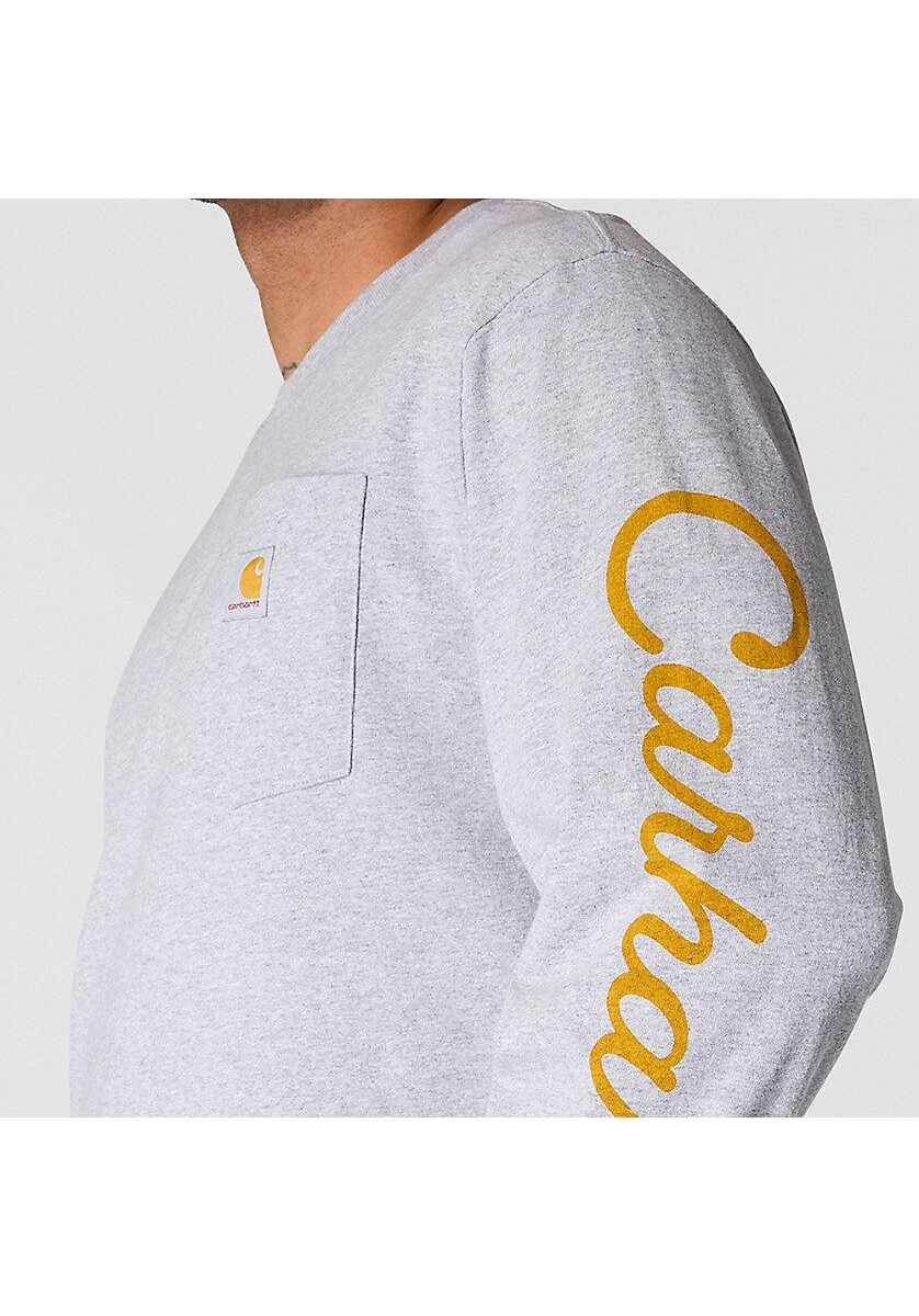 Carhartt Men's Loose Fit Heavyweight Long-Sleeve Pocket Dog Graphic T-Shirt