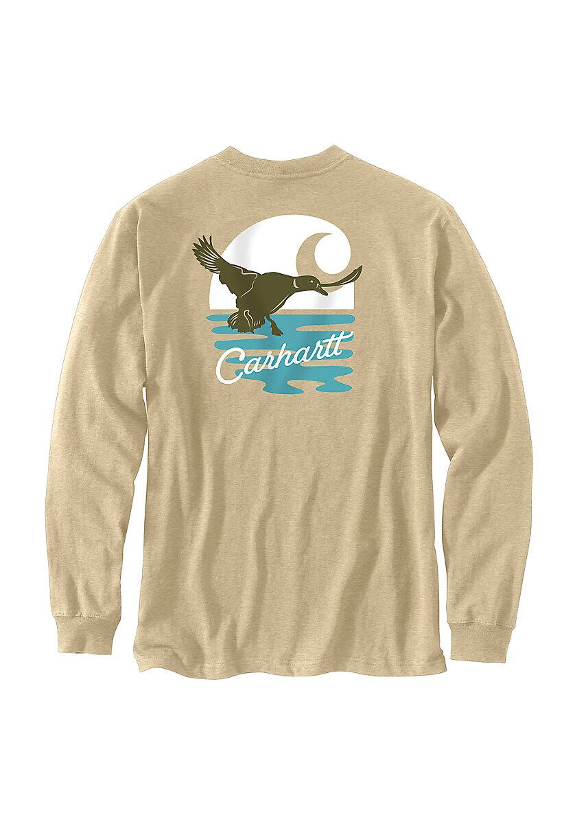 Carhartt Men's Loose Fit Heavyweight Long-Sleeve Pocket Duck Graphic T-Shirt