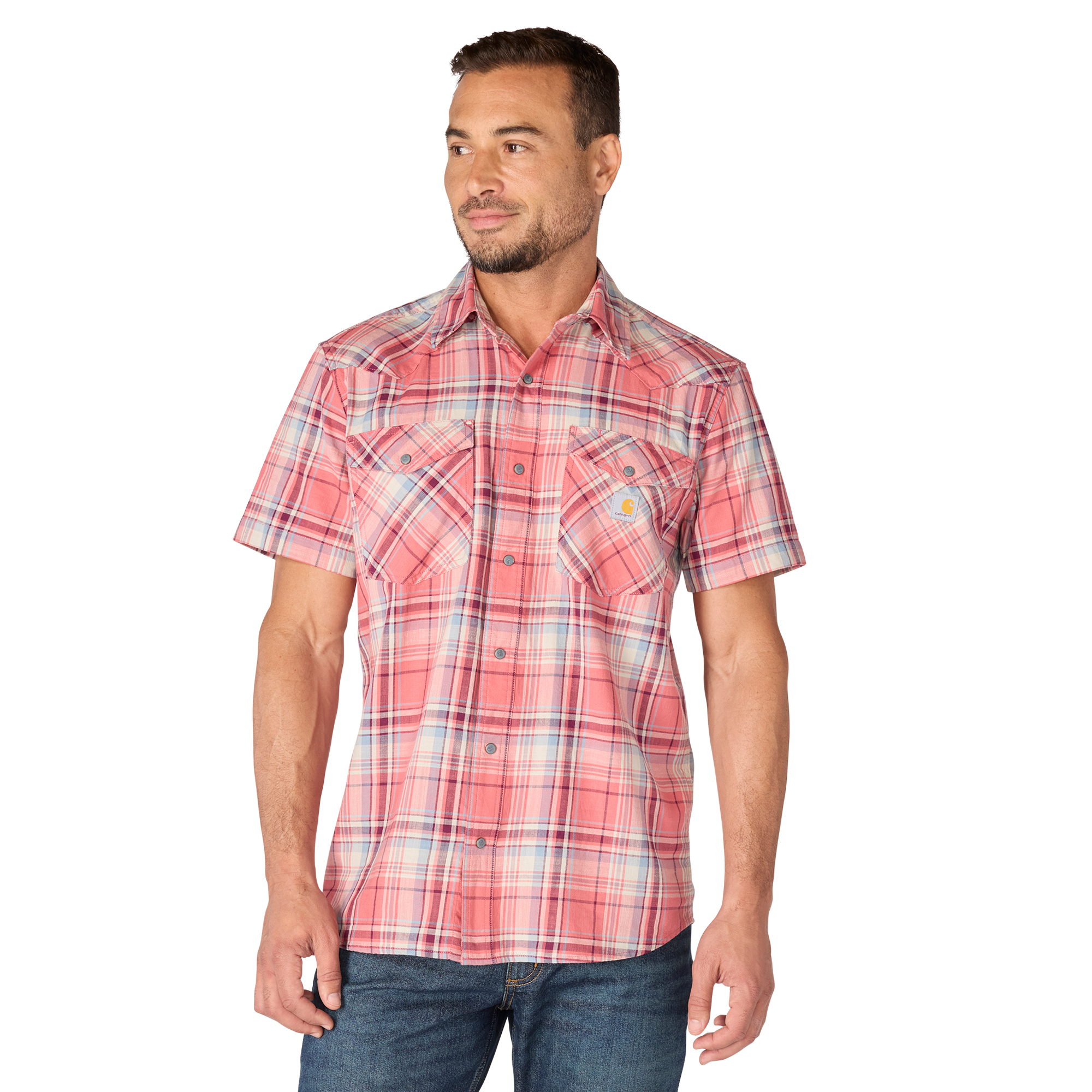 Carhartt Men's Montana Bozeman Relaxed Fit Short-Sleeve Plaid Shirt
