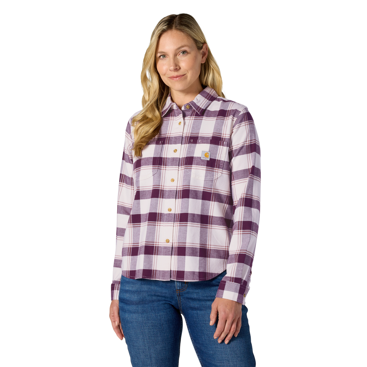 Carhartt Women's Hamilton Relaxed Fit Long-Sleeve Plaid Shirt