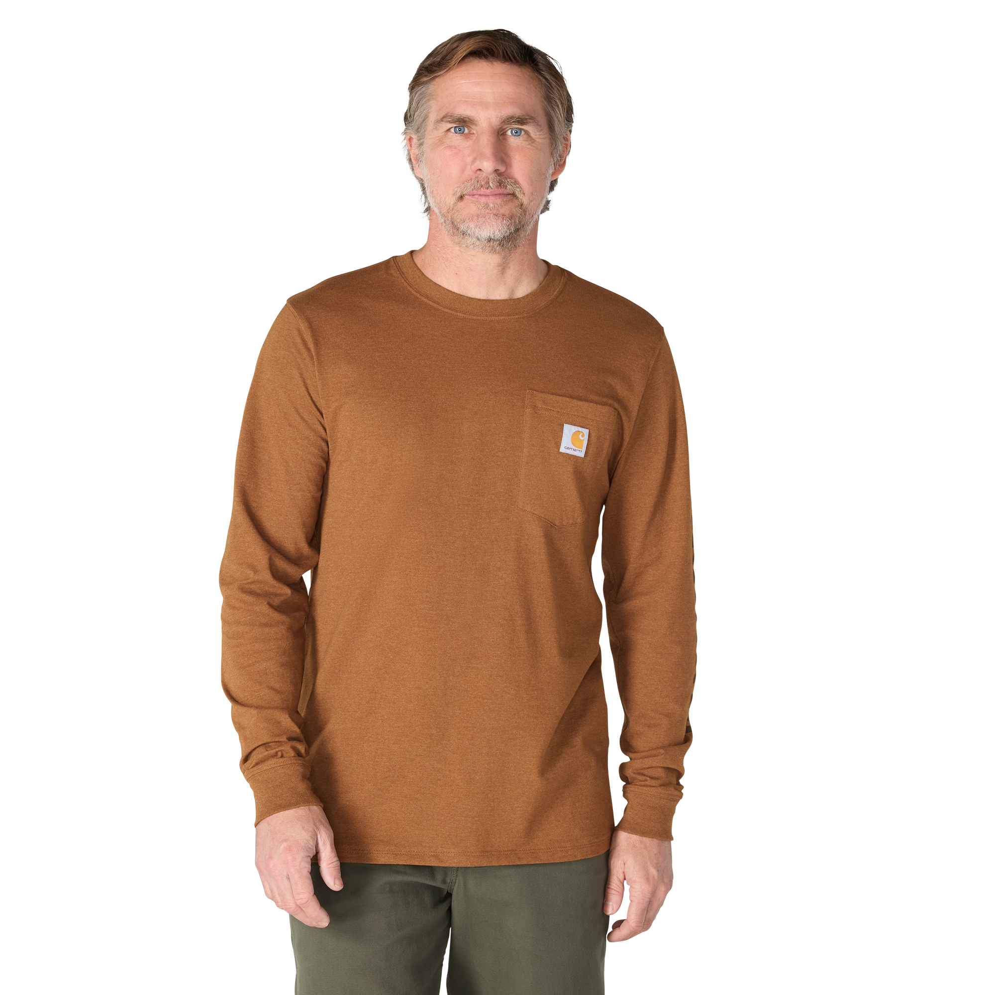 Carhartt Men's Irvine Relaxed Fit Duck Badge Graphic Long-Sleeve T-Shirt