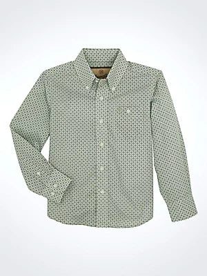 Wrangler Boys Classic Button-Down Print Shirt