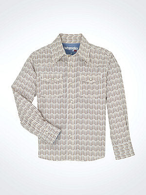 Wrangler Boys 20X Advanced Comfort Western Snap Print Shirt