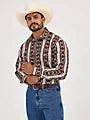 Wrangler Men's Checotah Long Sleeve Western Snap Printed Shirt