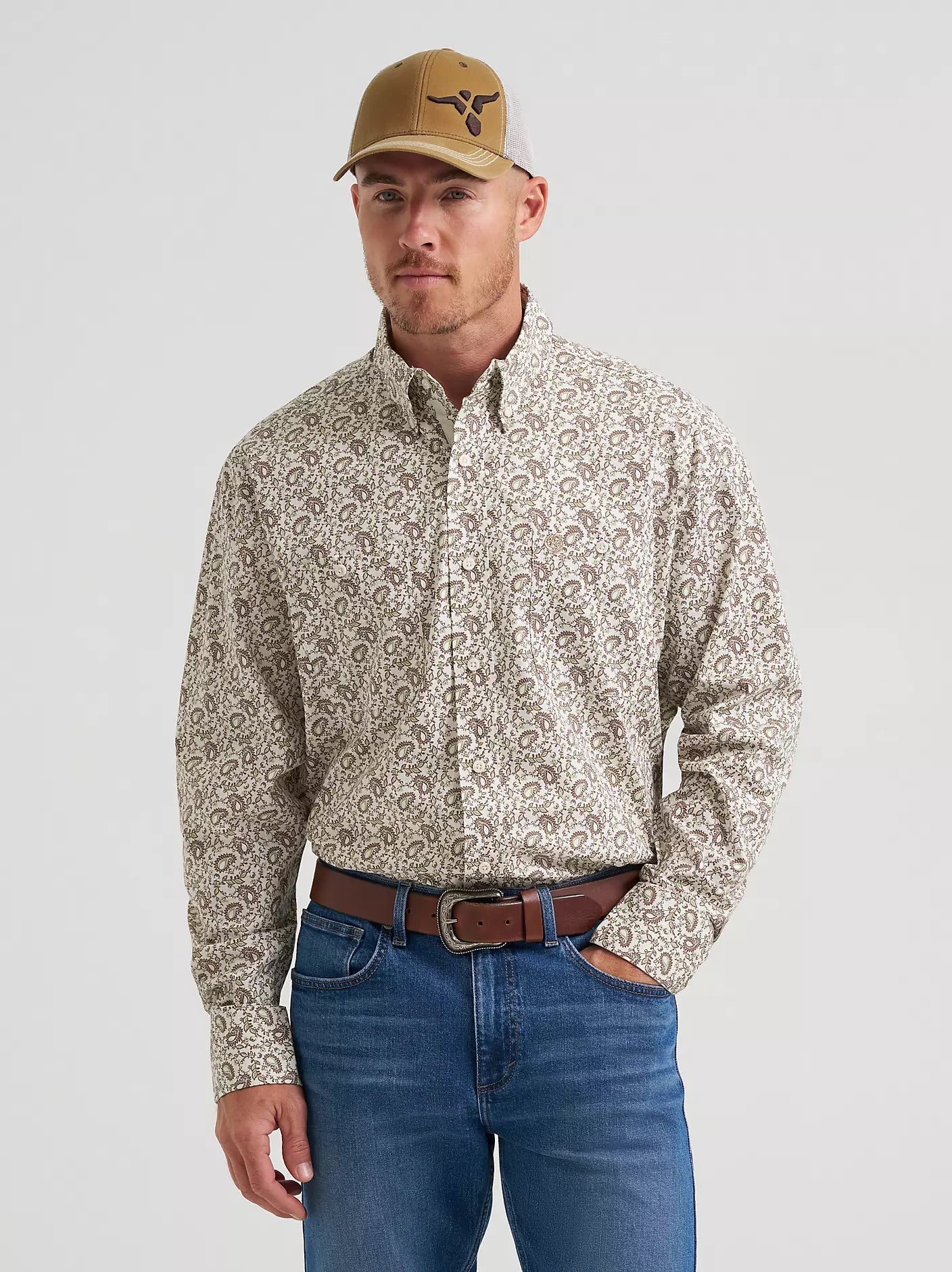 fitted lace wedding dress Wrangler Men's George Strait Long-Sleeve Button Down Two Pocket Shirt