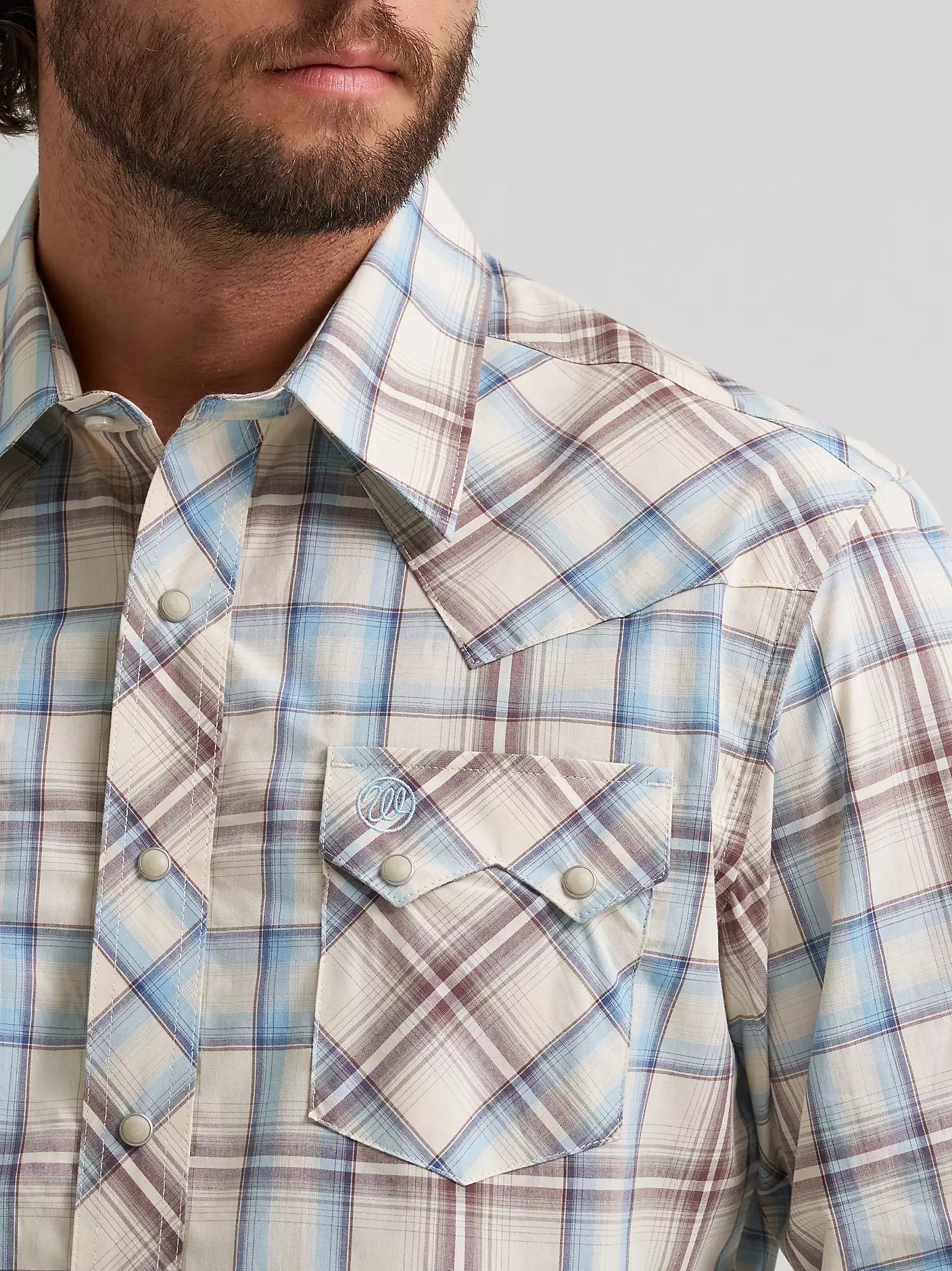 Wrangler Men's Retro Long-Sleeve Sawtooth Snap Pocket Western Shirt