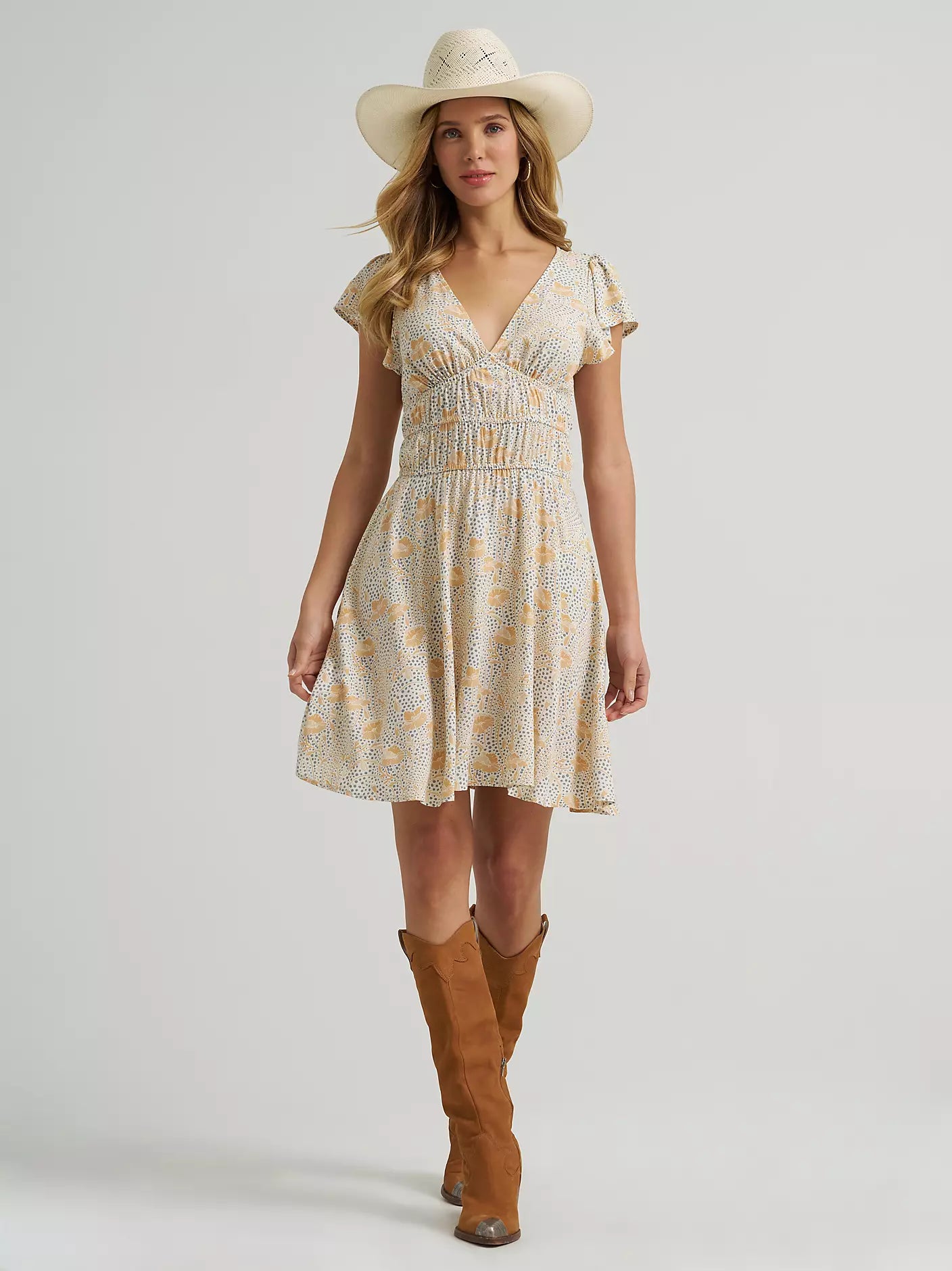 tiered dress knee length SHORT SLEEVE FLORAL KNEE LENGTH TIERED DRESS  Riah Fashion