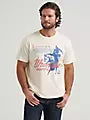 Wrangler Men's Cursive Cowboy Vintage Fit Back Graphic T-Shirt