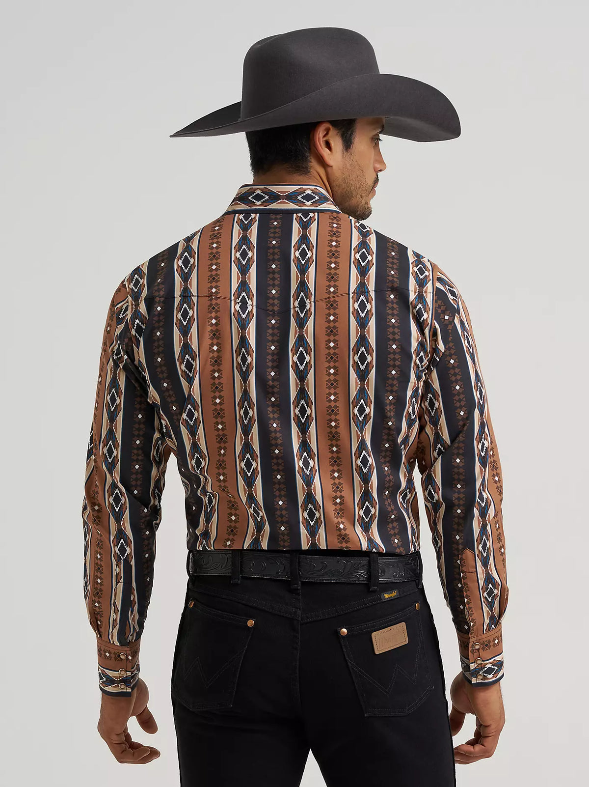 Wrangler Men's Checotah Long-Sleeve Western Snap Printed Shirt