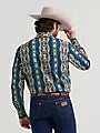 Wrangler Men's Checotah Long-Sleeve Western Snap Printed Shirt