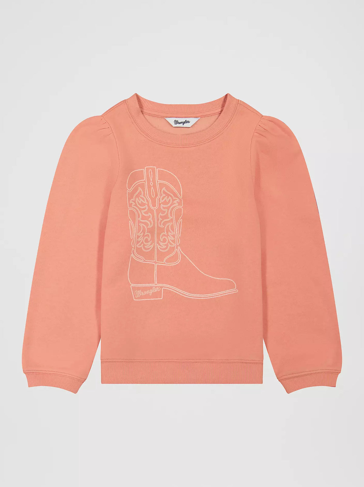 Wrangler Girl's Puff Sleeve Graphic Fleece Sweatshirt