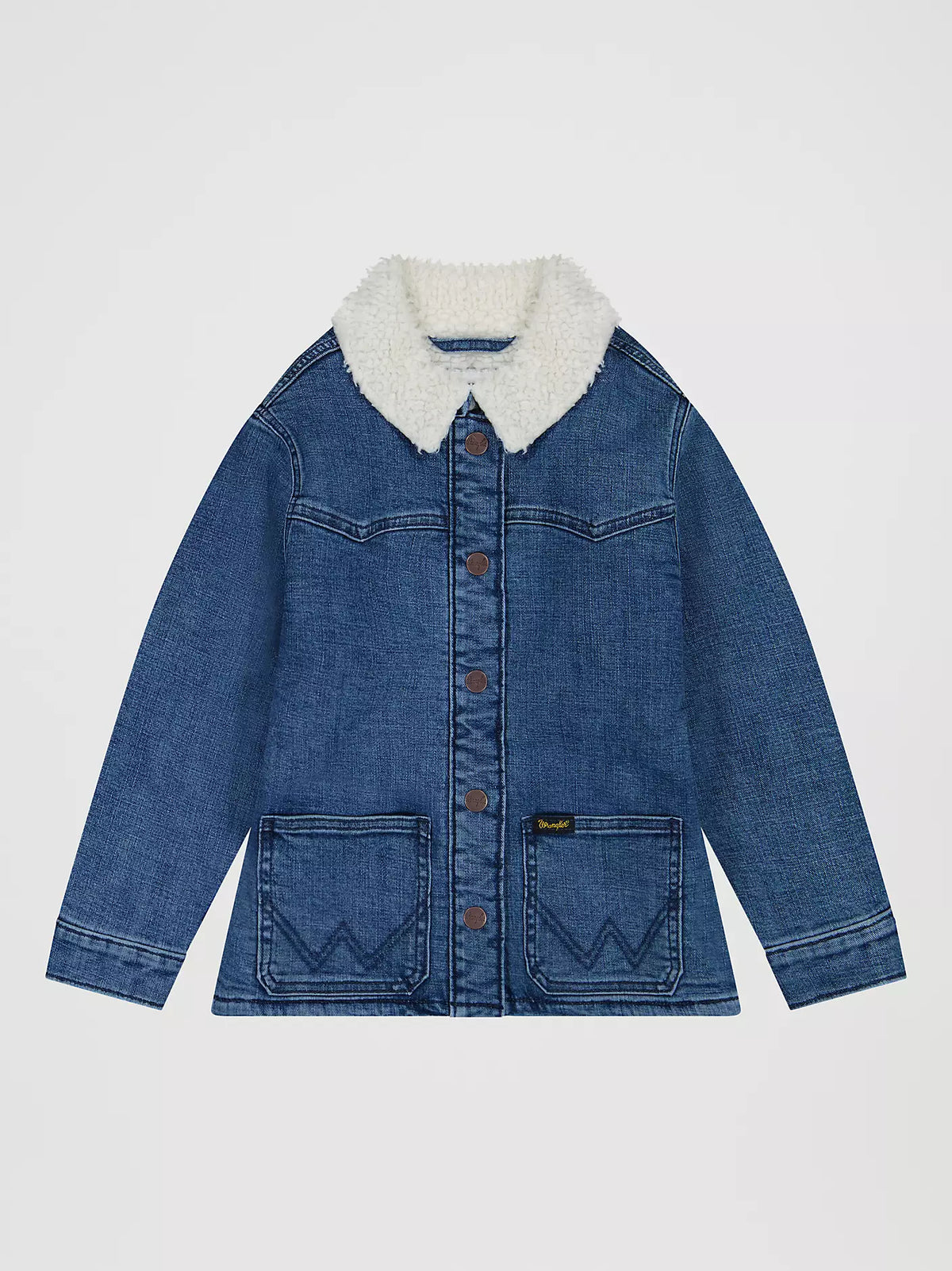 Wrangler Girl's Sherpa-Lined Denim Barn Jacket