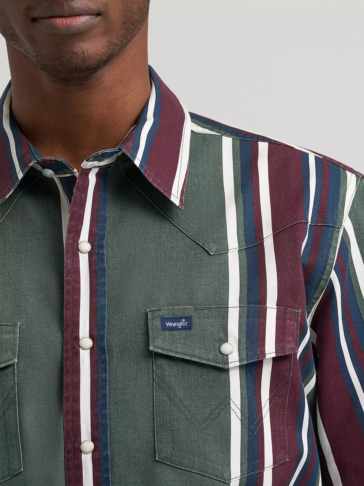 Wrangler Men's Vintage-Inspired Brushpopper Western Snap Work Shirt