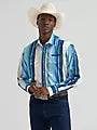 Wrangler Men's Wrangler Logo Long-Sleeve Striped Shirt