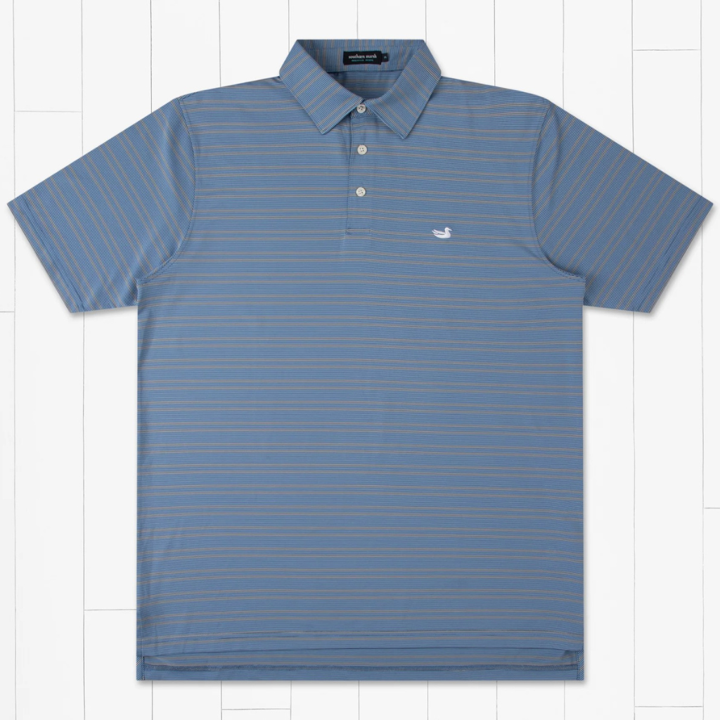 Southern Marsh Bermuda Performance Polo - Naples Stripe