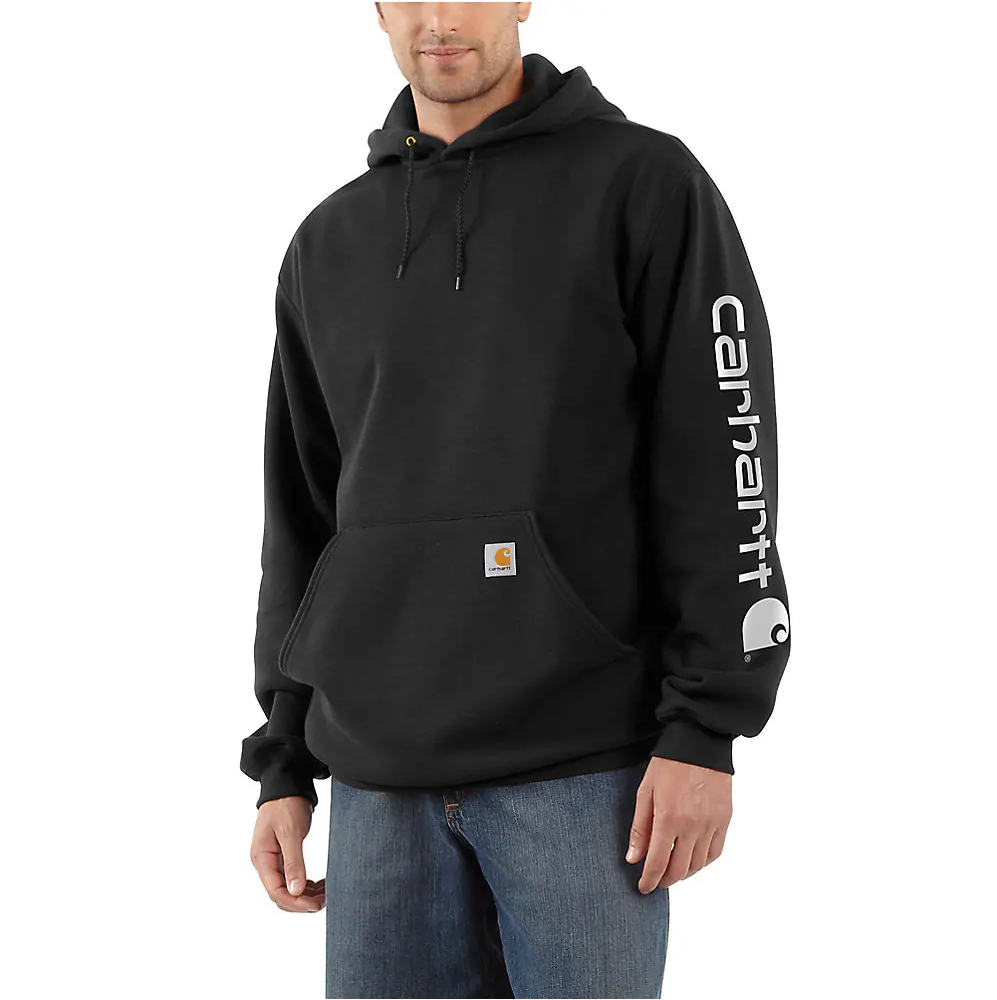 Carhartt Men's Loose Fit Midweight Logo Sleeve Graphic Hoodie
