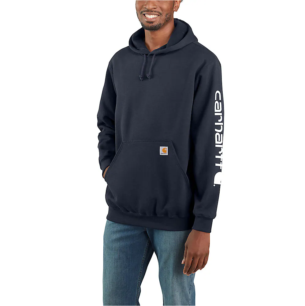Carhartt Men's Loose Fit Midweight Logo Sleeve Graphic Hoodie