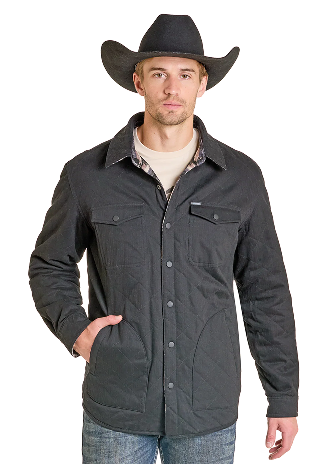 Rock & Roll Denim Men's Reversible Aztec Herringbone Shirt Jacket