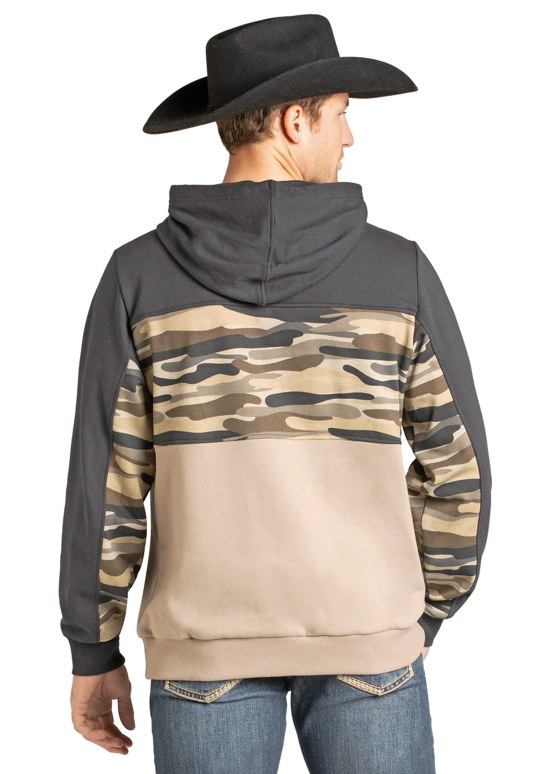 Rock & Roll Denim Men's Camo Block Hoodie