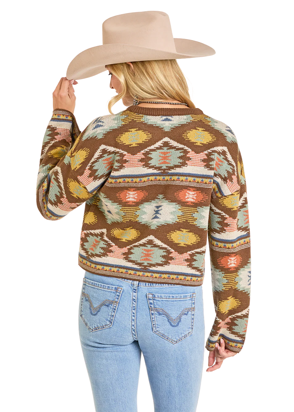 Rock & Roll Women's Aztec Knit Fringe Sweater