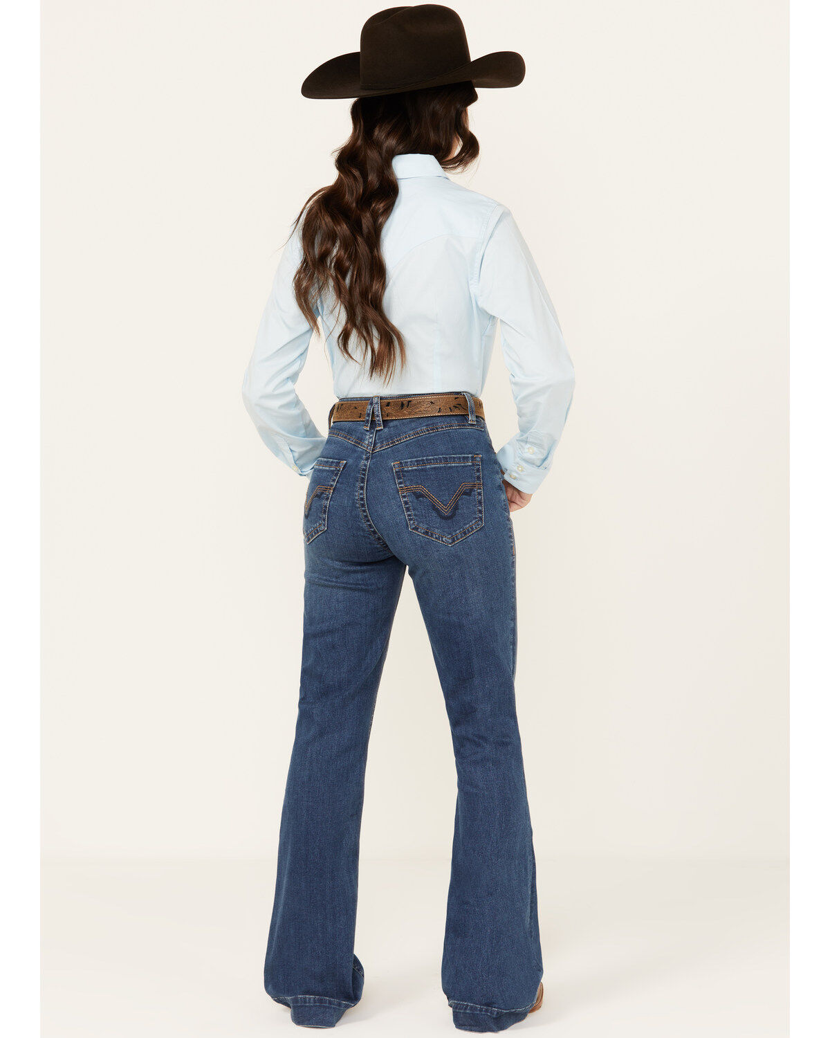 Rock & Roll Denim Womens' High Rise Curved Yoke Trouser Stretch Jeans