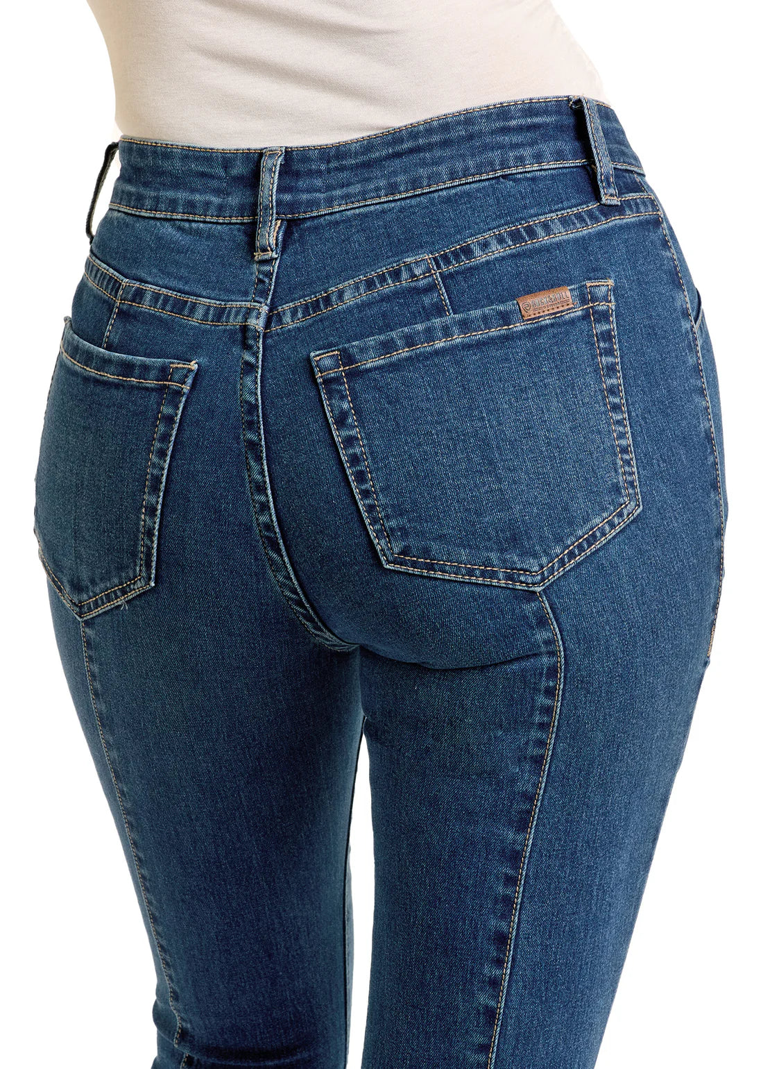 Rock & Roll Denim Women's High Rise Center Seam Flare Jeans