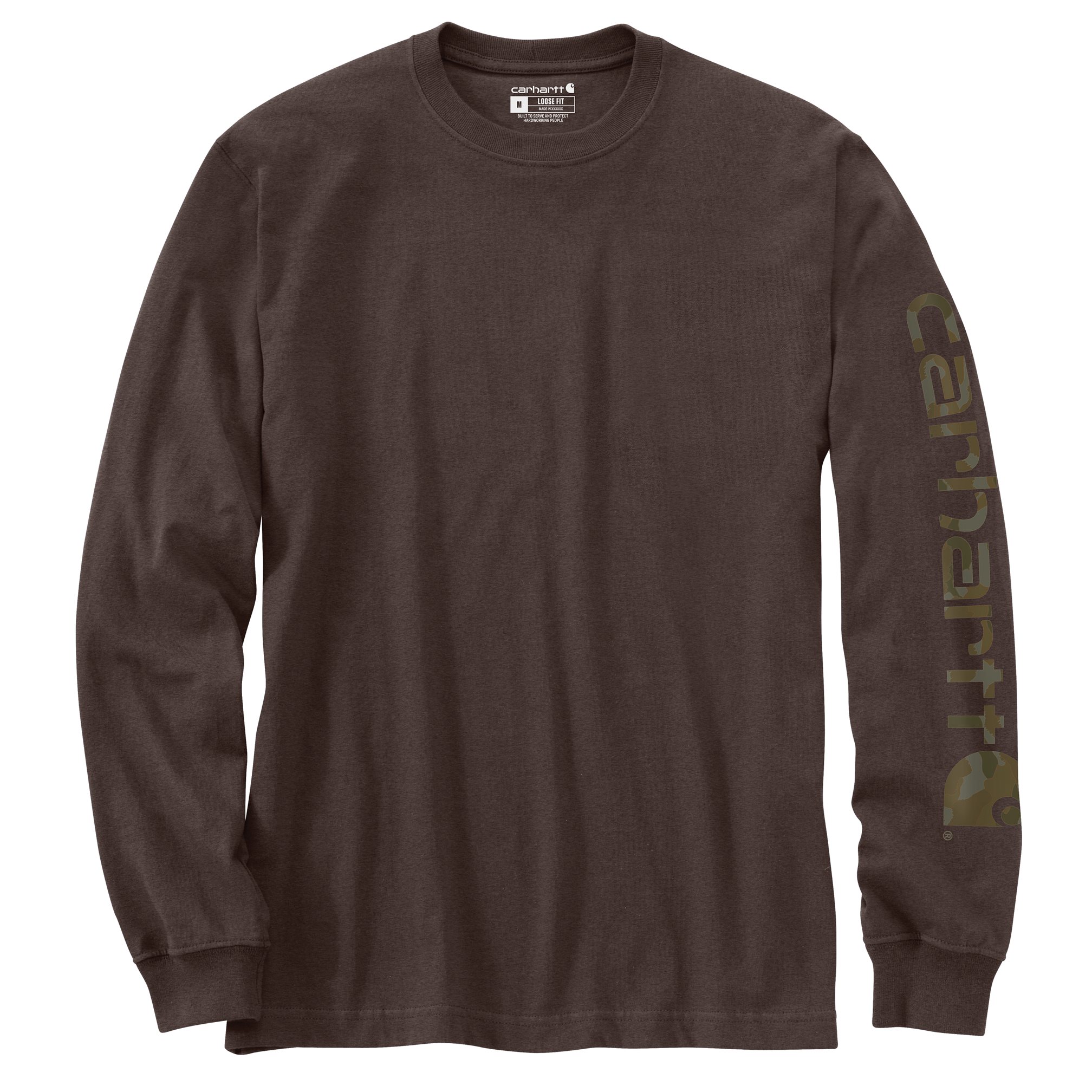Carhartt Men's Loose Fit Heavyweight Long-Sleeve Logo Sleeve Graphic T-Shirt