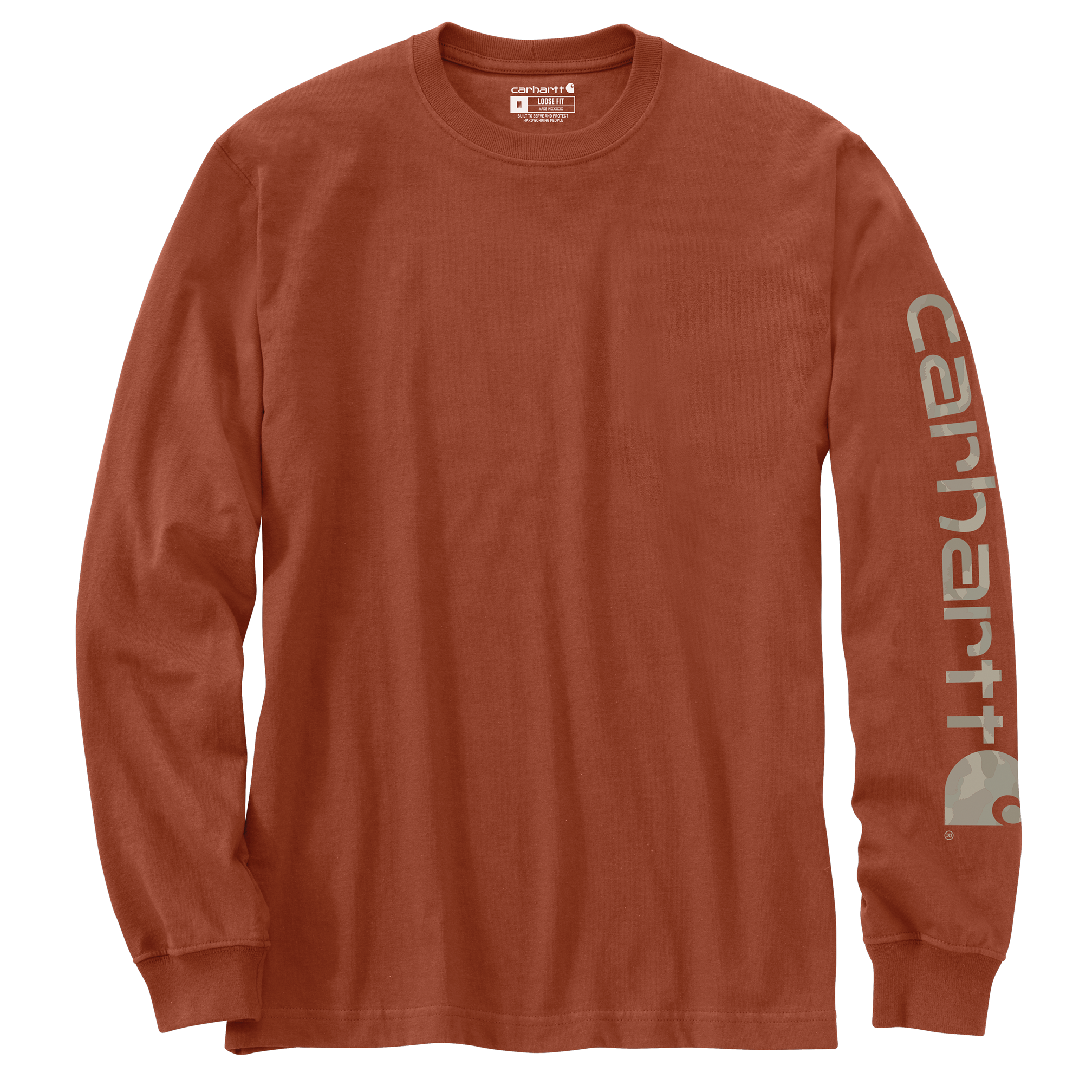 Carhartt Men's Loose Fit Heavyweight Long-Sleeve Logo Sleeve Graphic T-Shirt