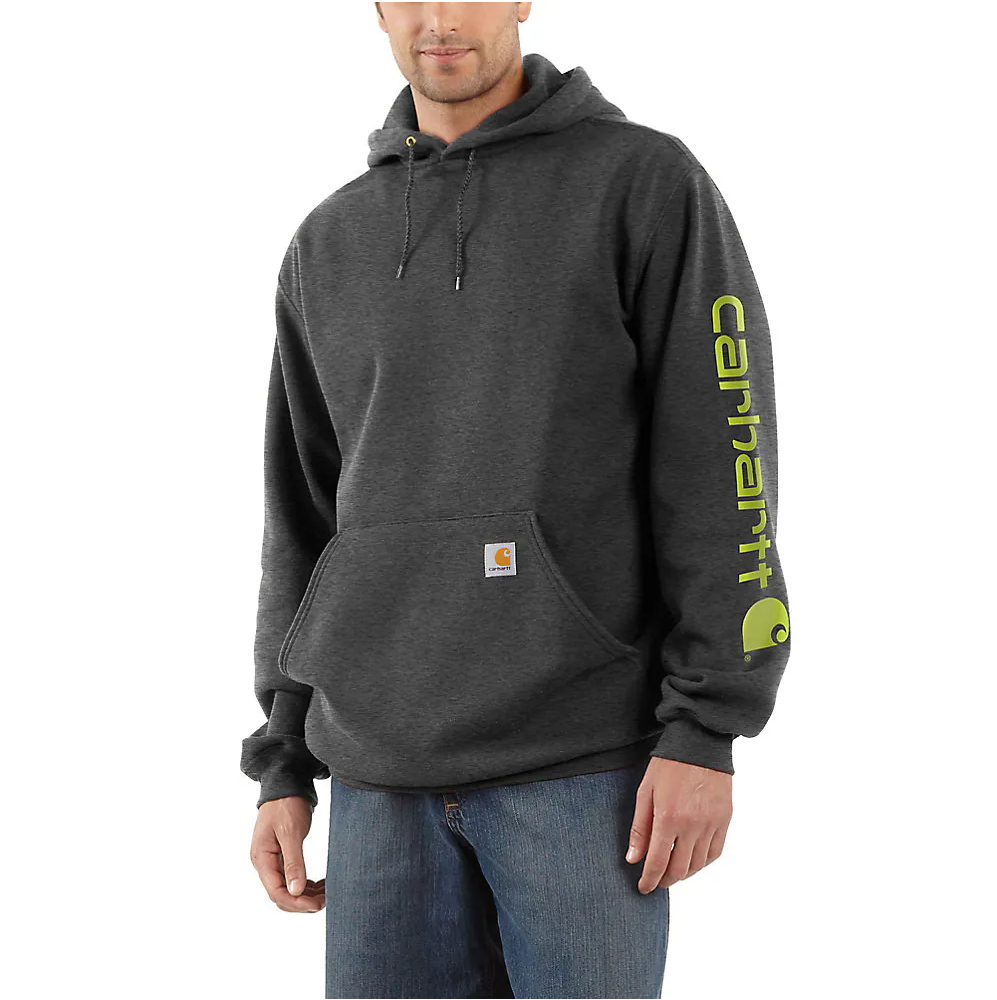 Carhartt Men's Loose Fit Midweight Logo Sleeve Graphic Hoodie