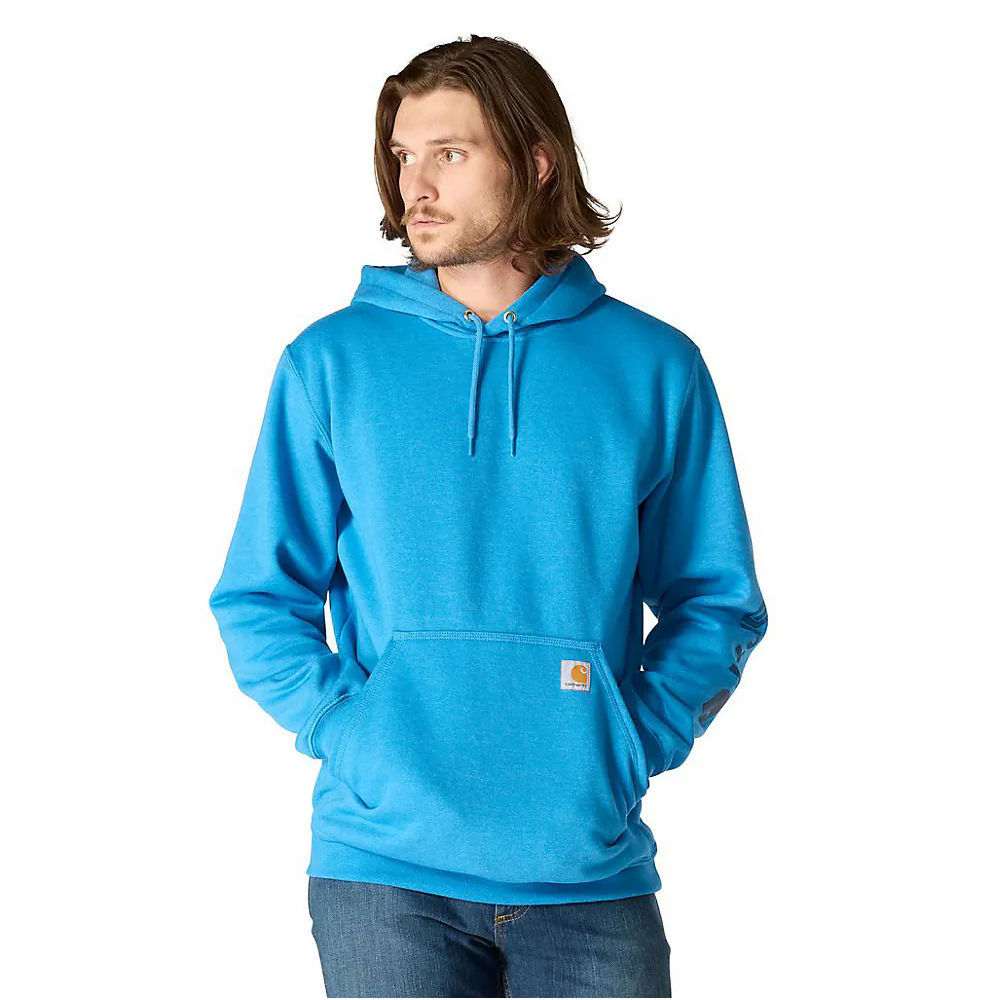 Carhartt Men's Loose Fit Midweight Logo Sleeve Graphic Hoodie