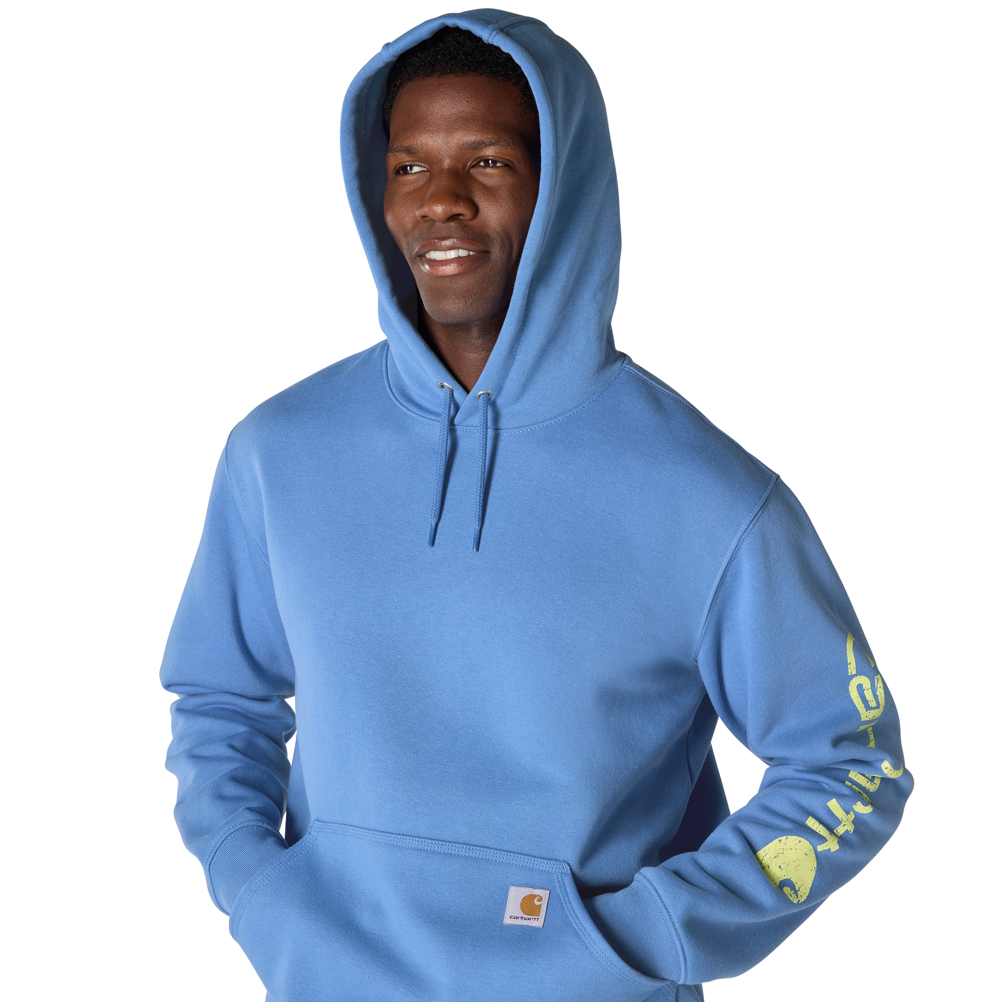 Carhartt Men's Loose Fit Midweight Logo Sleeve Graphic Hoodie