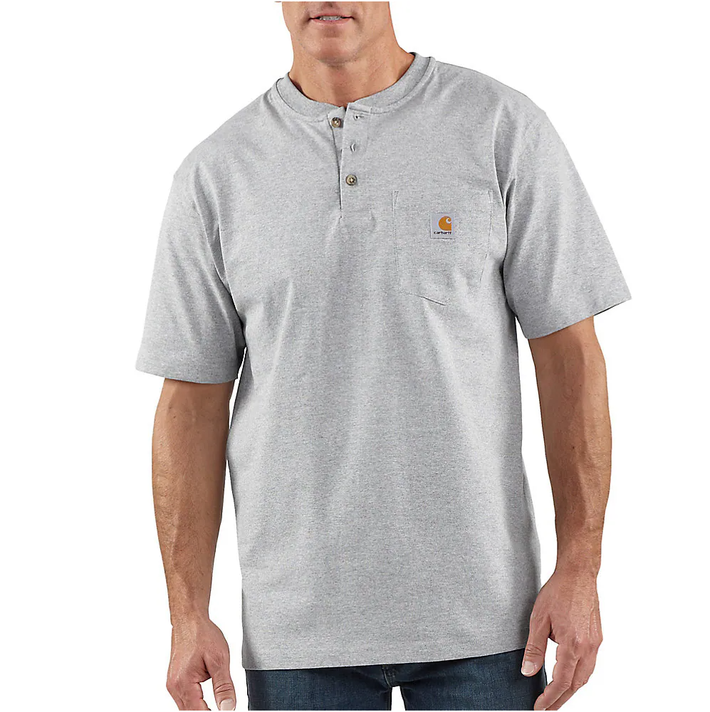 Carhartt Men's Loose Fit Heavyweight Short-Sleeve Pocket Henley T-Shirt
